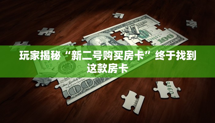 玩家揭秘“新二号购买房卡”终于找到这款房卡