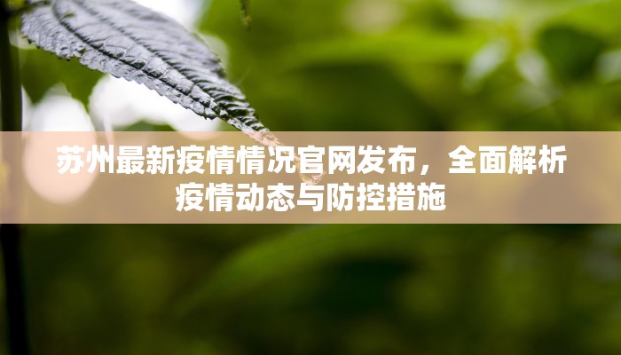 苏州最新疫情情况官网发布，全面解析疫情动态与防控措施